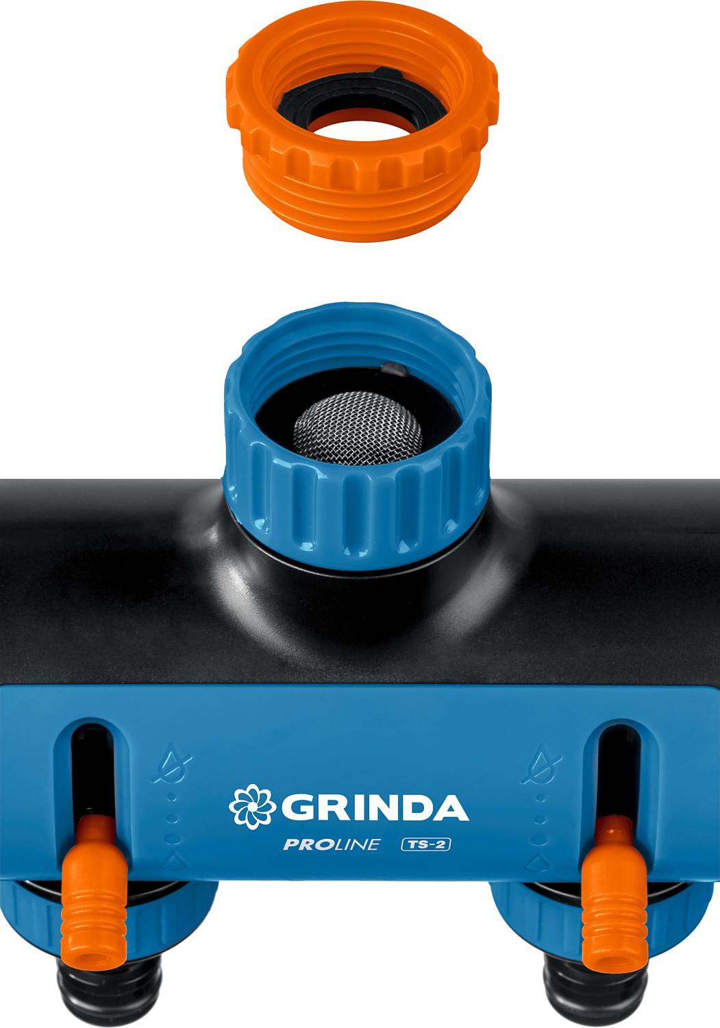 GRINDA TS-2, двухканальный 3/4″ - 1″ с внутренней резьбой, соединитель с внешней резьбой 3/4″ - 1, поливочный распределитель, PROLine (8-426312)