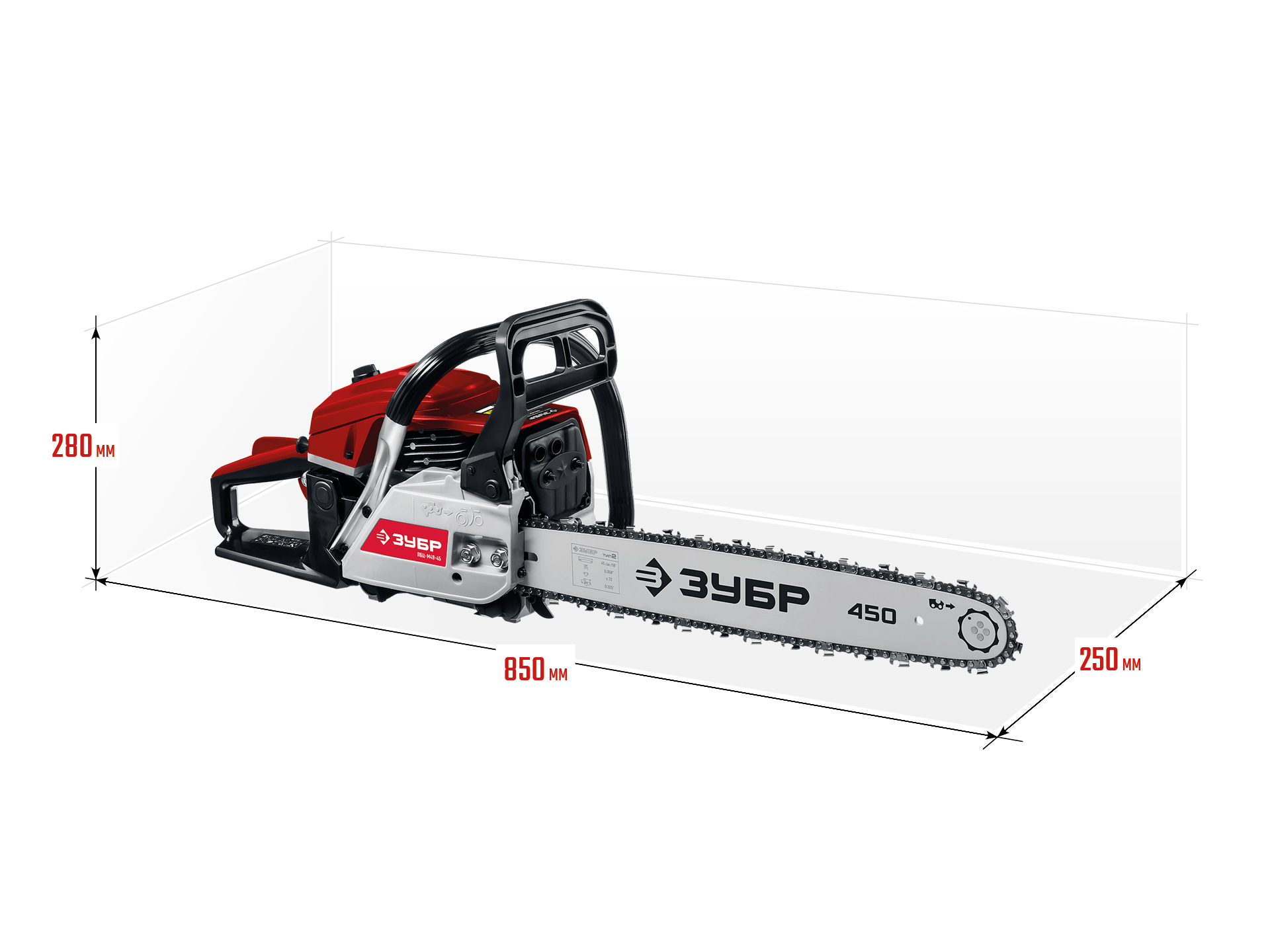 ЗУБР 49 см3, 45 см, бензопила (ПБЦ-М49-45)
