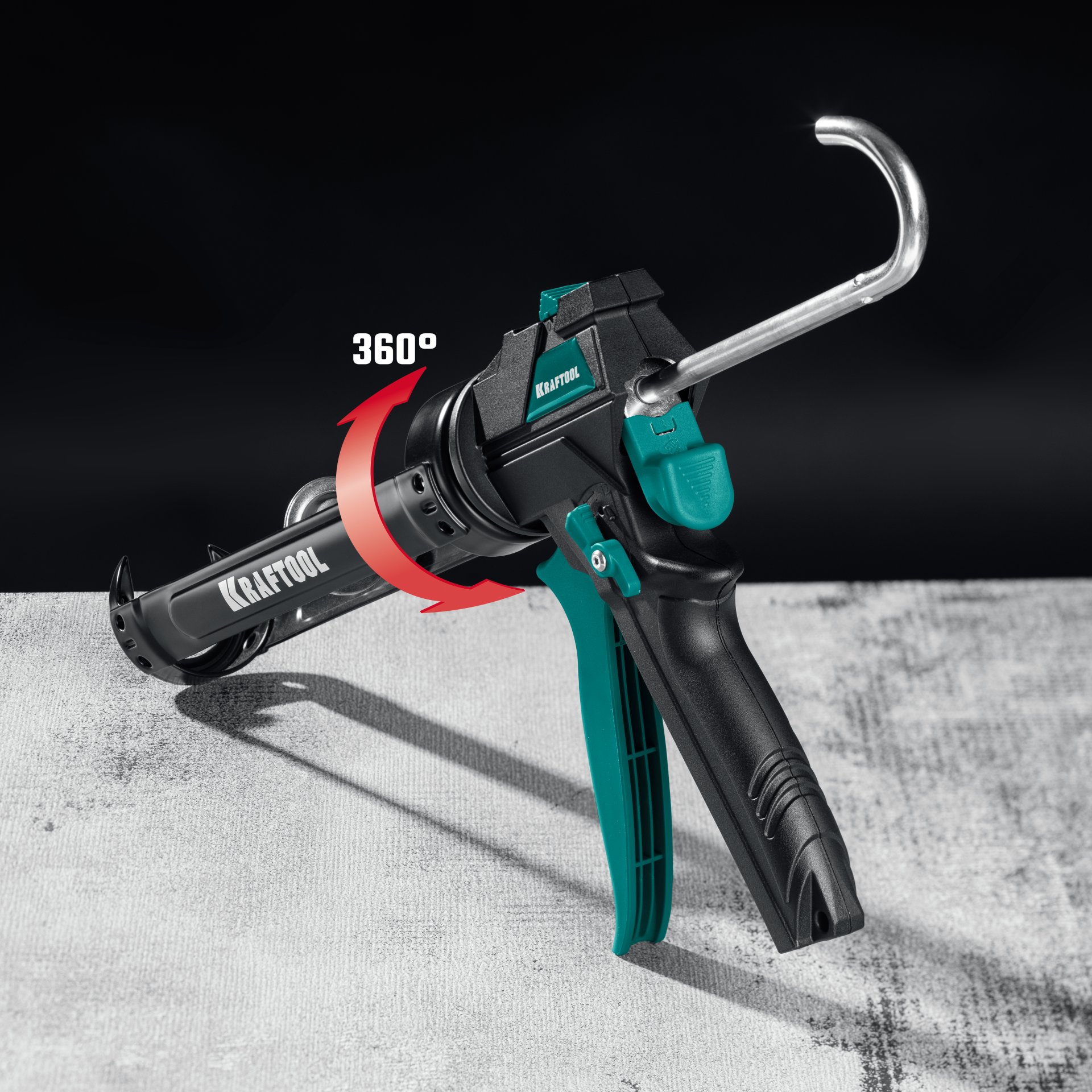 KRAFTOOL ULTRA 310 мл, вариативная антикапельная система, регулировка силы давления, усиленный cкелетный поворотный пистолет для герметика (06679)