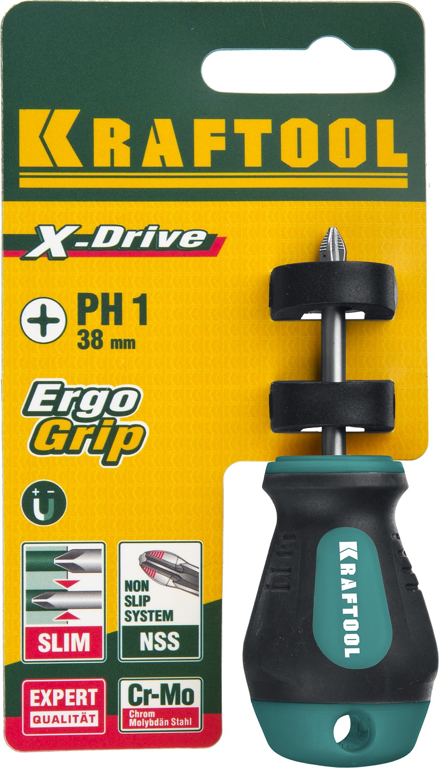 KRAFTOOL Х-Drive, PH1 x 38, отвертка (250072-1-038)