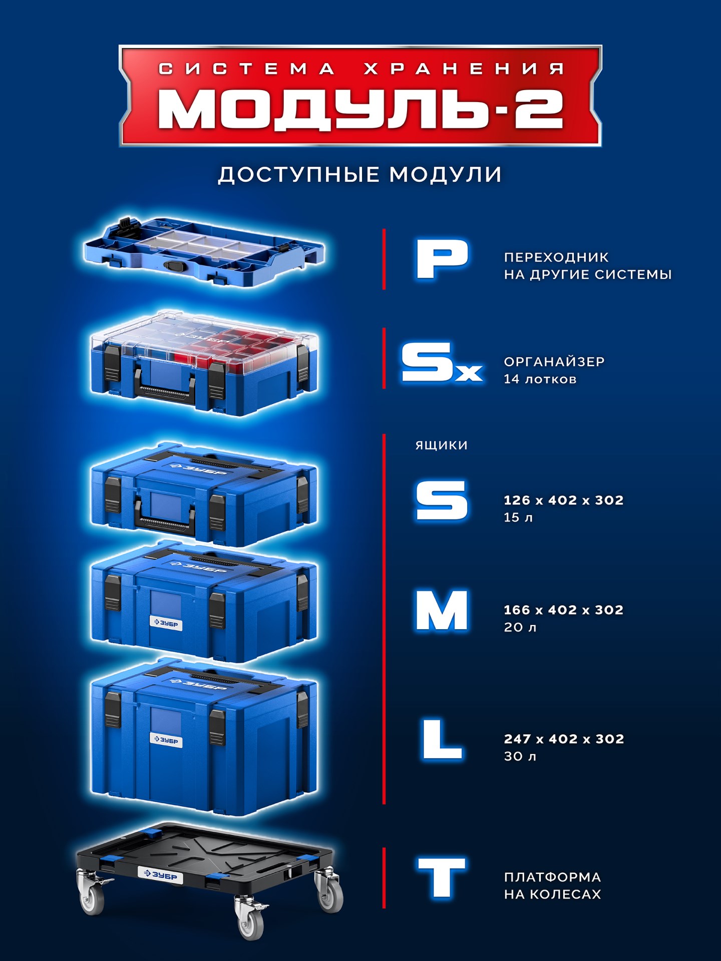 ЗУБР МОДУЛЬ-Sw, перегородки для ящика S, 8 шт, Профессионал (38170-Sw)