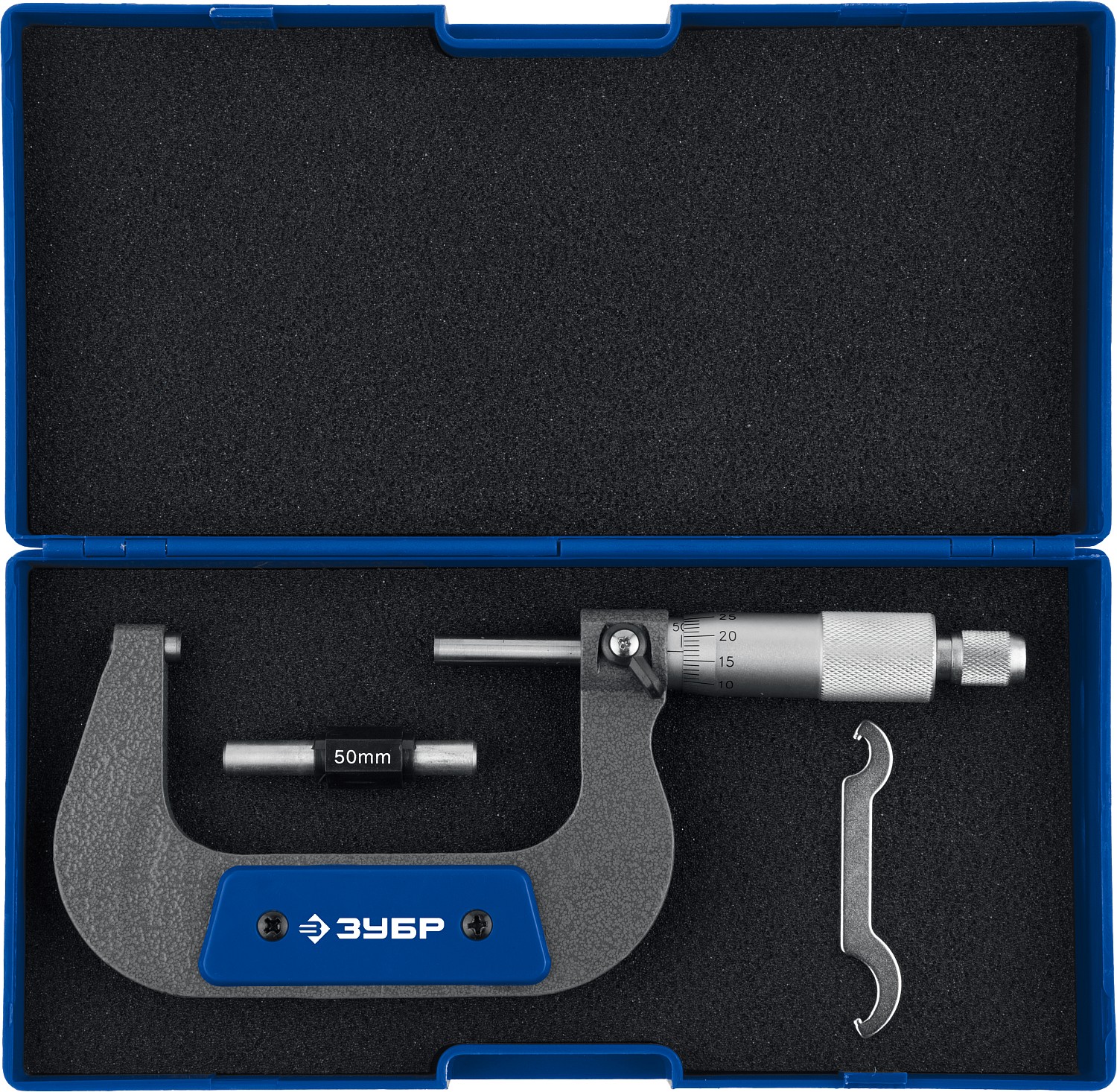 ЗУБР МК 75, 50 - 75 мм, гладкий механический микрометр, Профессионал (34480-75)