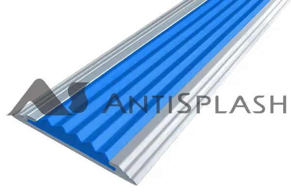 Алюминиевая Полоса с резиновой вставкой АП-40 Без покрытия 1000мм вставка синий