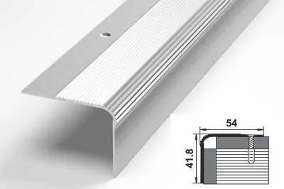 Пороги алюминиевые ПУ-02 54x41,8 мм, без покрытия