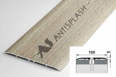 Пороги алюминиевые ПС-05 100x5 мм, дуб беленый