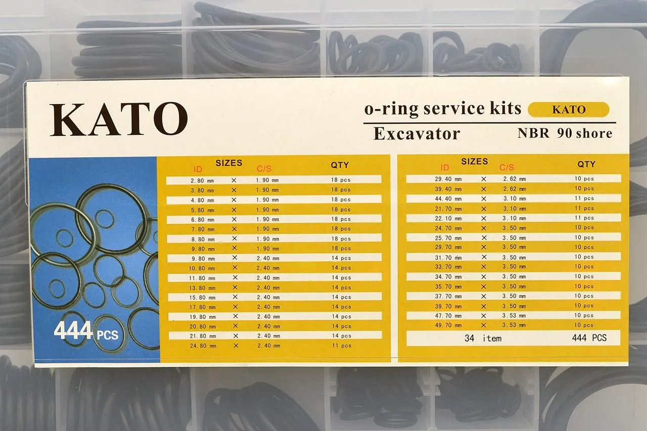 Набор колец резиновых уплотнительных O-Ring NBR90 KATO 444шт